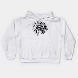 the wild tiger in ecopop flames Kids Hoodie